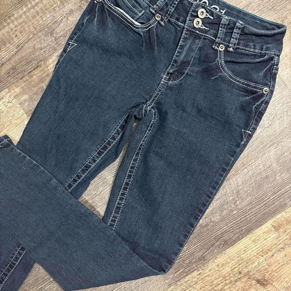 Rue21 High Rise Skinny Jeans Dark Wash Double Button Stretch Denim Sz 0 Hashtags